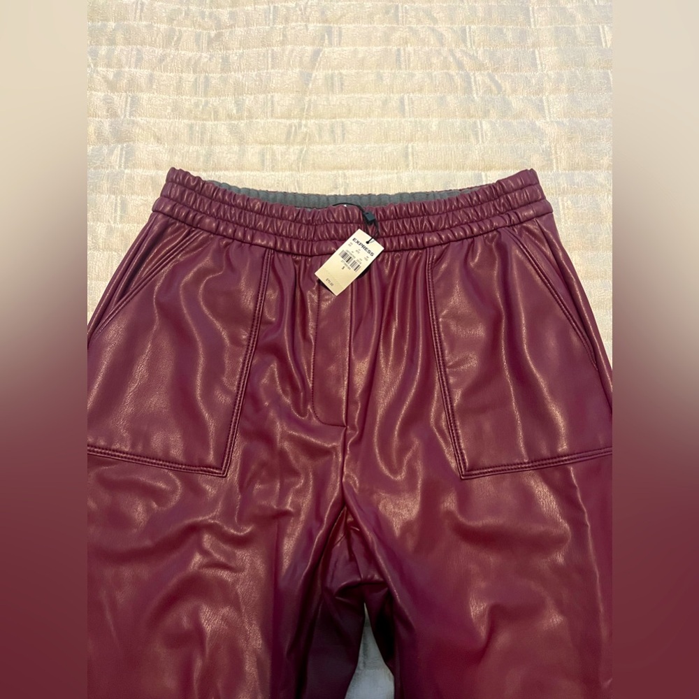 Faux Leather Joggers